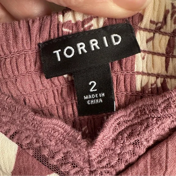 Torrid Mauve and Cream Floral Maxi Dress - Picture 5 of 7